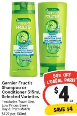 IGA Garnier Fructis Shampoo or Conditioner offer