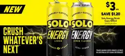 Drakes Solo Energy Drink Cans offer