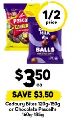 Drakes Cadbury Bites or Chocolate Pascall's offer