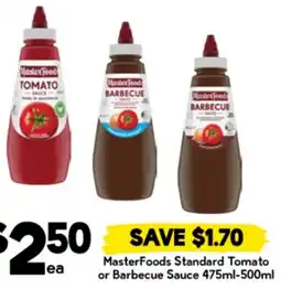 Drakes MasterFoods Standard Tomato or Barbecue Sauce offer