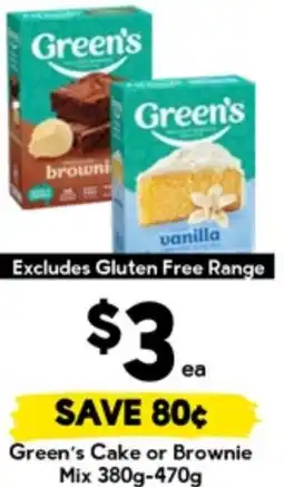 Drakes Green's Cake or Brownie Mix offer