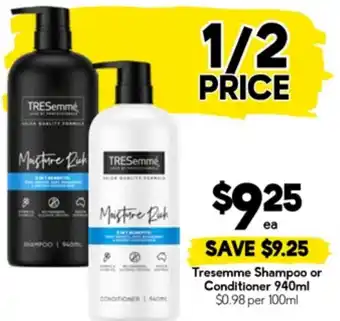 Drakes Tresemme Shampoo or Conditioner offer