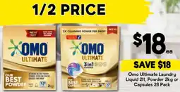Drakes Omo Ultimate Laundry Liquid Powder or Capsules offer