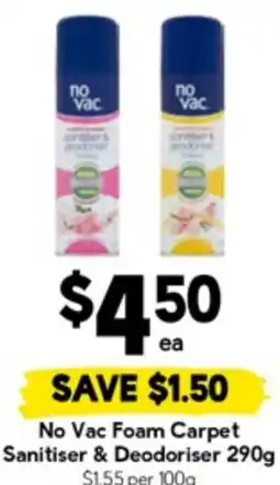 Drakes No Vac Foam Carpet Sanitiser & Deodoriser offer
