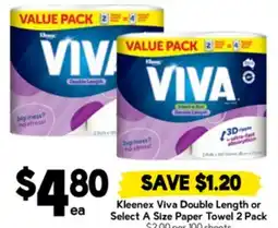 Drakes Kleenex Viva Double Length or Select A Size Paper Towel offer