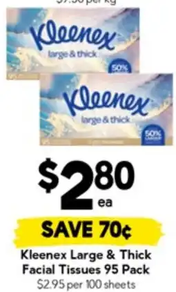 Drakes Kleenex Large & Thick Facial Tissues offer