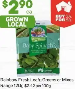 Foodland Rainbow Fresh Leafy Greens or Mixes Range offer