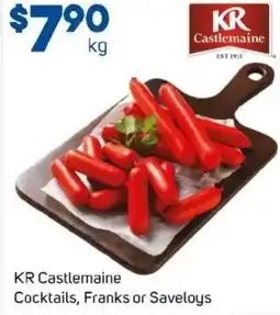 Foodland KR Castlemaine Cocktails, Franks or Saveloys offer