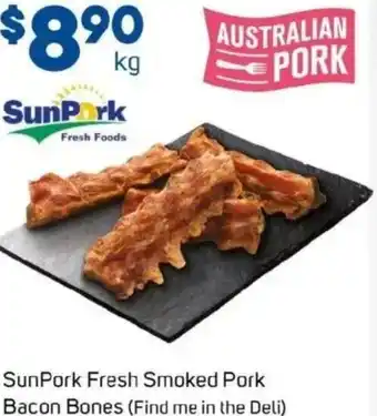 Foodland SunPork Fresh Smoked Pork Bacon Bones offer