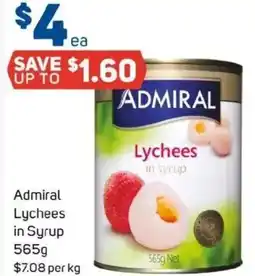 Foodland Admiral Lychees in Syrup offer