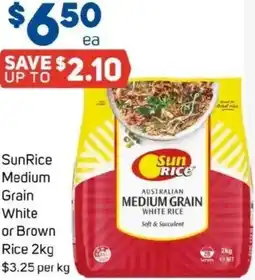 Foodland SunRice Medium Grain White or Brown Rice offer