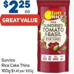 Foodland Sunrice Rice Cake Thins offer