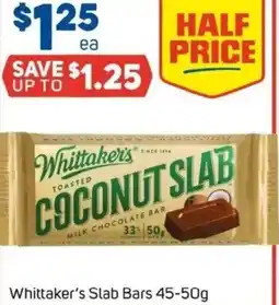Foodland Whittaker's Slab Bars offer