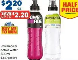 Foodland Powerade or Active Water offer