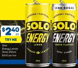 Foodland Solo Energy Lemon Drink offer