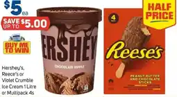 Foodland Hershey's, Reece's or Violet Crumble Ice Cream offer