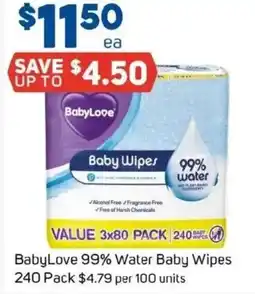 Foodland BabyLove 99% Water Baby Wipes offer