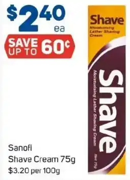Foodland Sanofi Shave Cream offer
