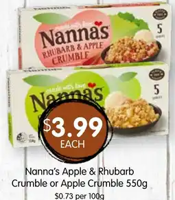 Spudshed Nanna's Apple & Rhubarb Crumble or Apple Crumble offer