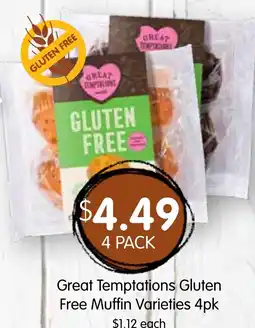Spudshed Great Temptations Gluten Free Muffin Varieties offer