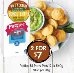 Spudshed Patties FS Party Pies offer