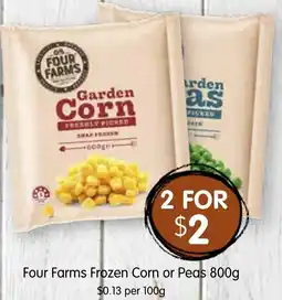 Spudshed Four Farms Frozen Corn or Peas offer