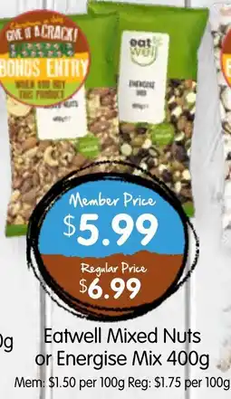 Spudshed Eatwell Mixed Nuts or Energise Mix offer