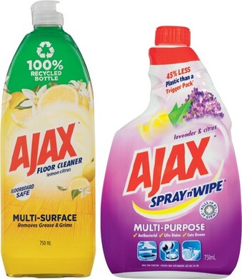 IGA Ajax Floor Cleaner or Spray N' Wipe Refill 750mL Selected Varieties offer