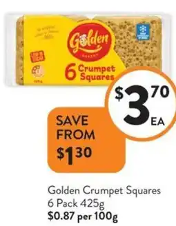 Foodworks Golden Crumpet Squares offer