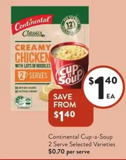 Foodworks Continental cup-a-soup offer