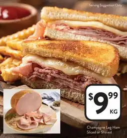 Foodworks Champagne leg ham sliced or shaved offer