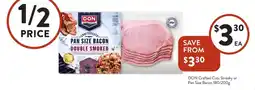 Foodworks DON Crafted Cuts Streaky or Pan Size Bacon offer
