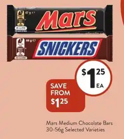 Foodworks Mars medium chocolate bars offer