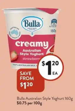 Foodworks Bulla australian style yoghurt offer