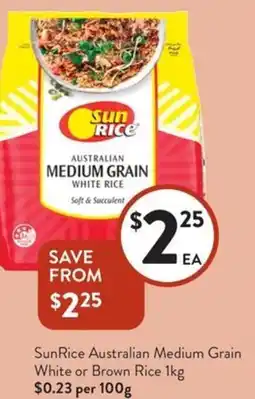 Foodworks Sunrice australian medium grain white or brown rice offer