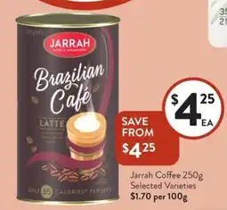 Foodworks Jarrah coffee offer