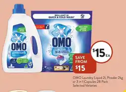 Foodworks Omo laundry liquid, powderor 3 in 1 capsules offer