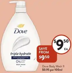 Foodworks Dove body wash offer