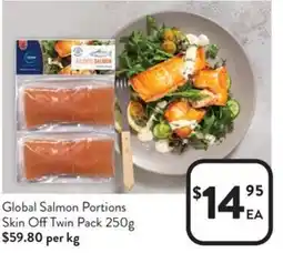 Foodworks Global salmon portions skin off twin pack offer