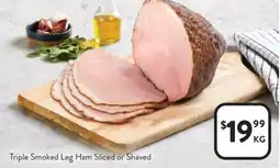 Foodworks Triple Smoked Leg Ham Sliced or Shaved offer