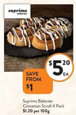 Foodworks Suprima bakeries cinnamon scroll offer