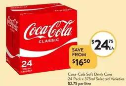 Foodworks Coca-Cola Soft Drink Cans offer