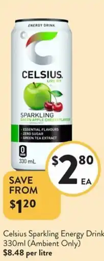 Foodworks Celsius sparkling energy drink offer