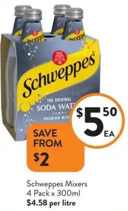 Foodworks Schweppes Mixers offer