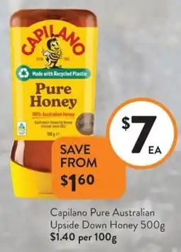 Foodworks Capilano pure australian upside down honey offer