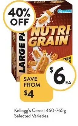 Foodworks Kellogg's cereal offer