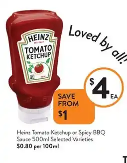 Foodworks Heinz tomato ketchup or spicy bbq sauce offer
