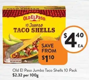 Foodworks Old el paso jumbo taco shells offer