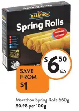 Foodworks Marathon spring rolls offer