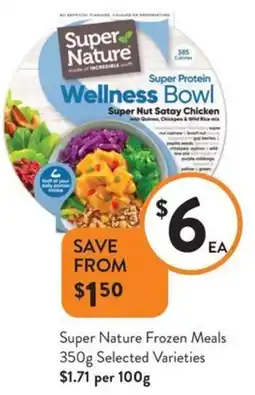 Foodworks Super nature frozen meals offer